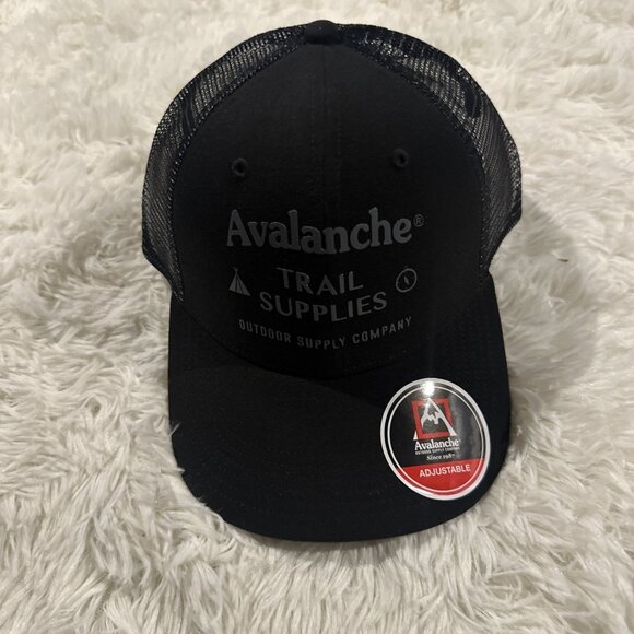 Avalanche Outdoor Supply Co mesh snap back adjustable hat NEW black - Picture 1 of 8